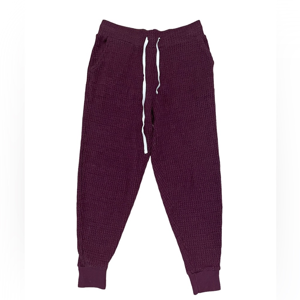 AERIE - women’s joggers - size small - maroon - waffle material
